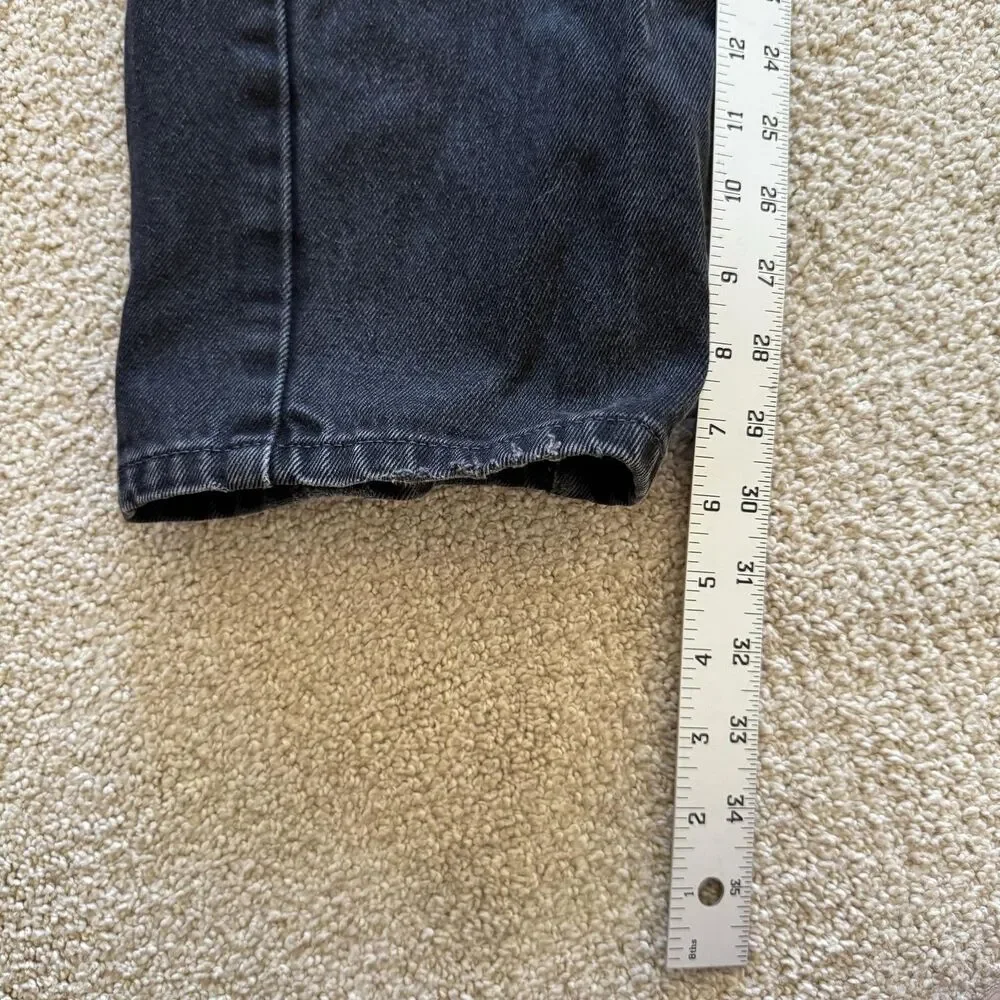 Levi's 505 Jeans Mens 36x32 Black Dark Wash Regular Straight Denim 5 Pocket